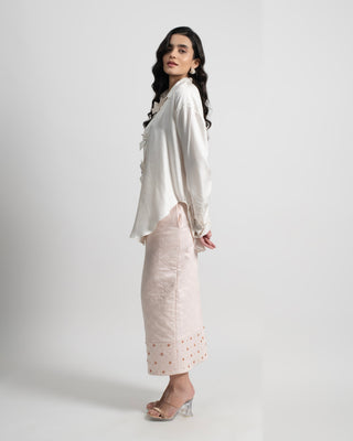 Boboli Bow Detail Blouse in Silk Twill