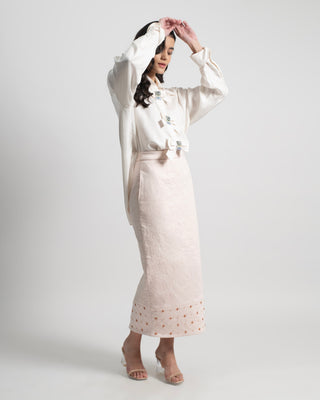 Lodhi Diamond Quilted Pencil Skirt in Cotton Sateen