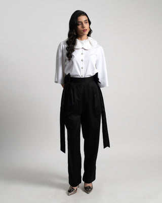 Desert Bow Detail Tapered Pants in Cotton