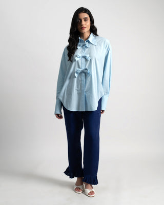 Aura Bow Detail Shirt in Cotton