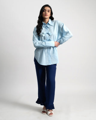 Aura Bow Detail Shirt in Cotton