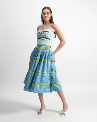 Indira Bow Detail Crop Top in Silk Faille