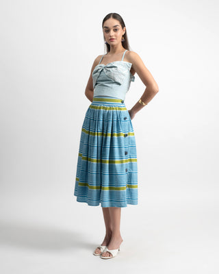 Indira Bow Detail Crop Top in Silk Faille