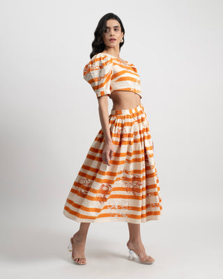 Filoli Cut-Out Midi Dress in Cotton