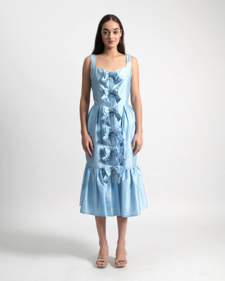 Fontaine des Rubans  -  Arcadia Shimmery Bow Mermaid Silk Midi Dress