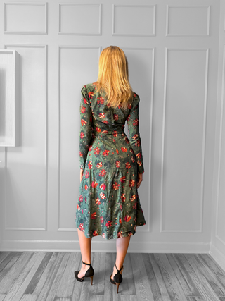 Green Wool Cotton Dress
