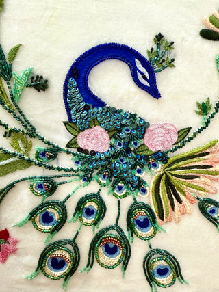 Kaivalya – The Embroidered Peacock Wall Art