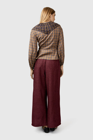 Wide Leg High Waist Red Pant