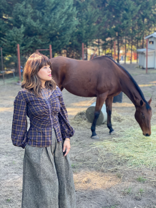 Organic Cotton Full Sleeve Plaid Top
