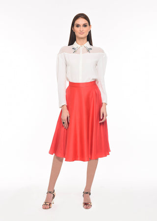 Blue Circle Silk Skirt - AGAATI