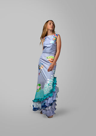 Hand Painted Silk Skirt - AGAATI