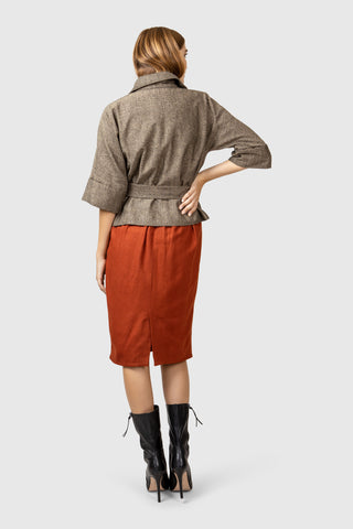 Short Belted Jacket - AGAATI