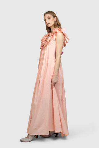 Tie-Back Organic Cotton Maxi Dress - AGAATI