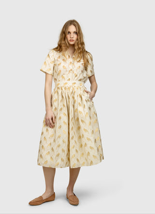High Waist Cotton Midi Skirt - AGAATI