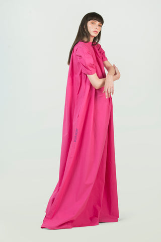 Pink Supima Cotton Long Dress - AGAATI