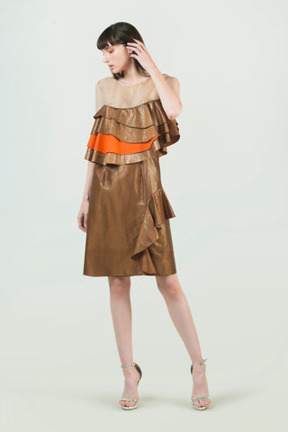 Sustainable Ruffled Silk Midi Dress