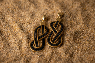 Artisan Made Golden Woven Grass Post Dangle Earrings-Neide