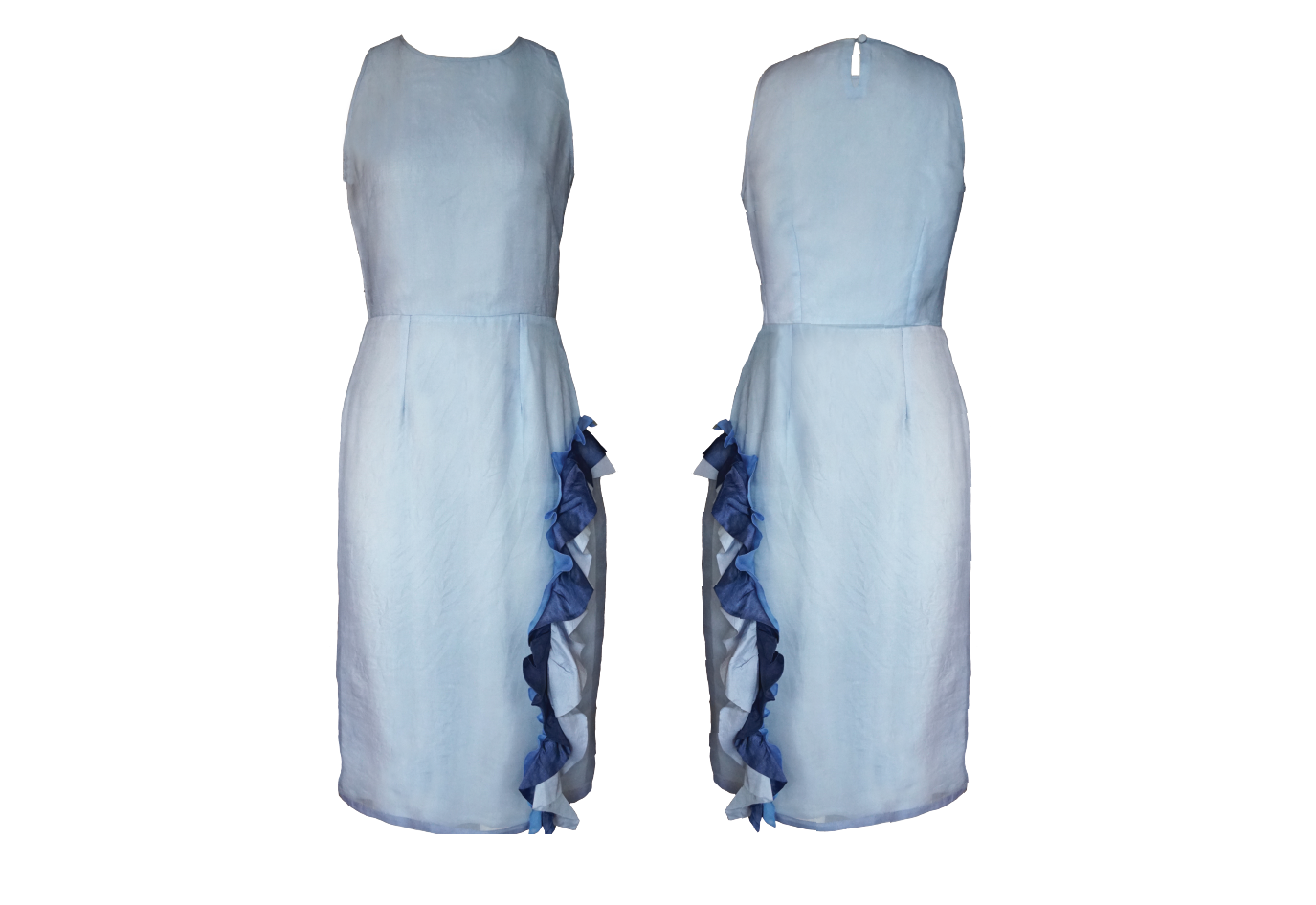 Blue Silk Midi Dress - AGAATI