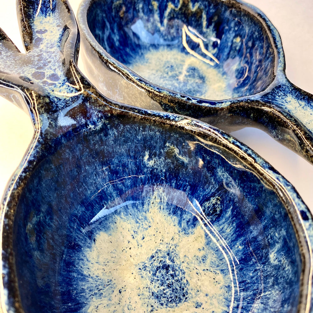 Artisan Made Ceramic Whale Bowl Set of Two