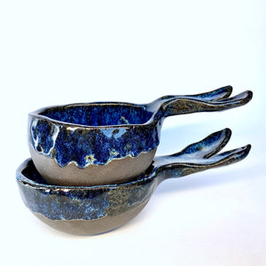 Artisan Made Ceramic Whale Bowl Set of Two