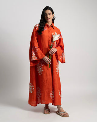 Majorelle Caftan Shirt Dress in Linen