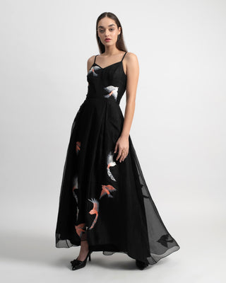 Whispering Wings Silk Organza Embroidered Dress