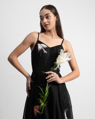 Whispering Wings Silk Organza Embroidered Dress