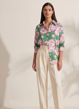 Sweet Travels Floral Print Cotton Shirt