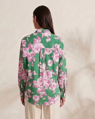 Sweet Travels Floral Print Cotton Shirt