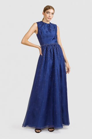 Starry night Long Silk Organza Dress 12