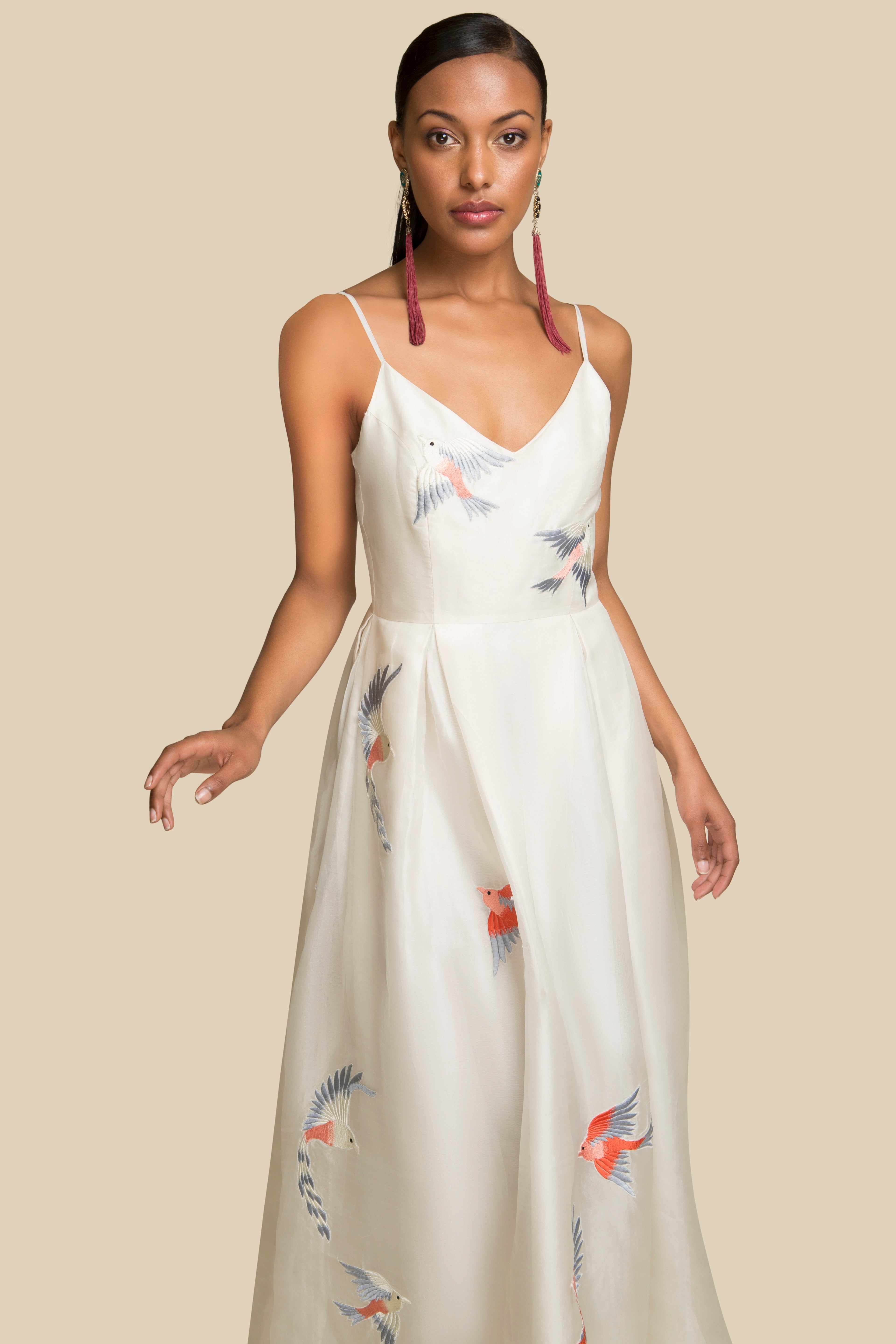 white silk organza dress Miraflores Silk Organza Dress Dauphinette