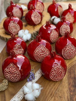 Holiday Pomegranate Decorative Ceramic Set of 3