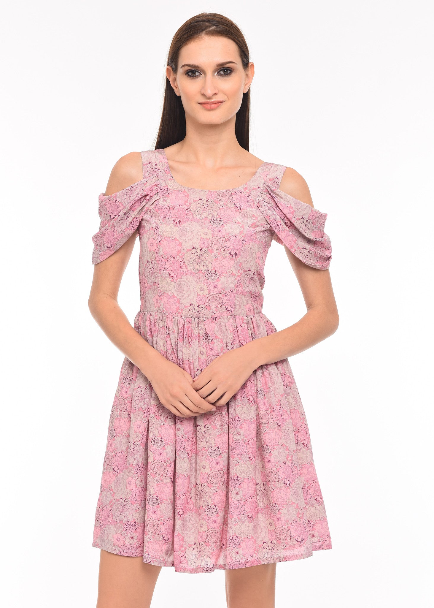 Luxe Printed Short Silk Dress - AGAATI