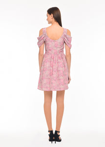 Luxe Printed Short Silk Dress - AGAATI