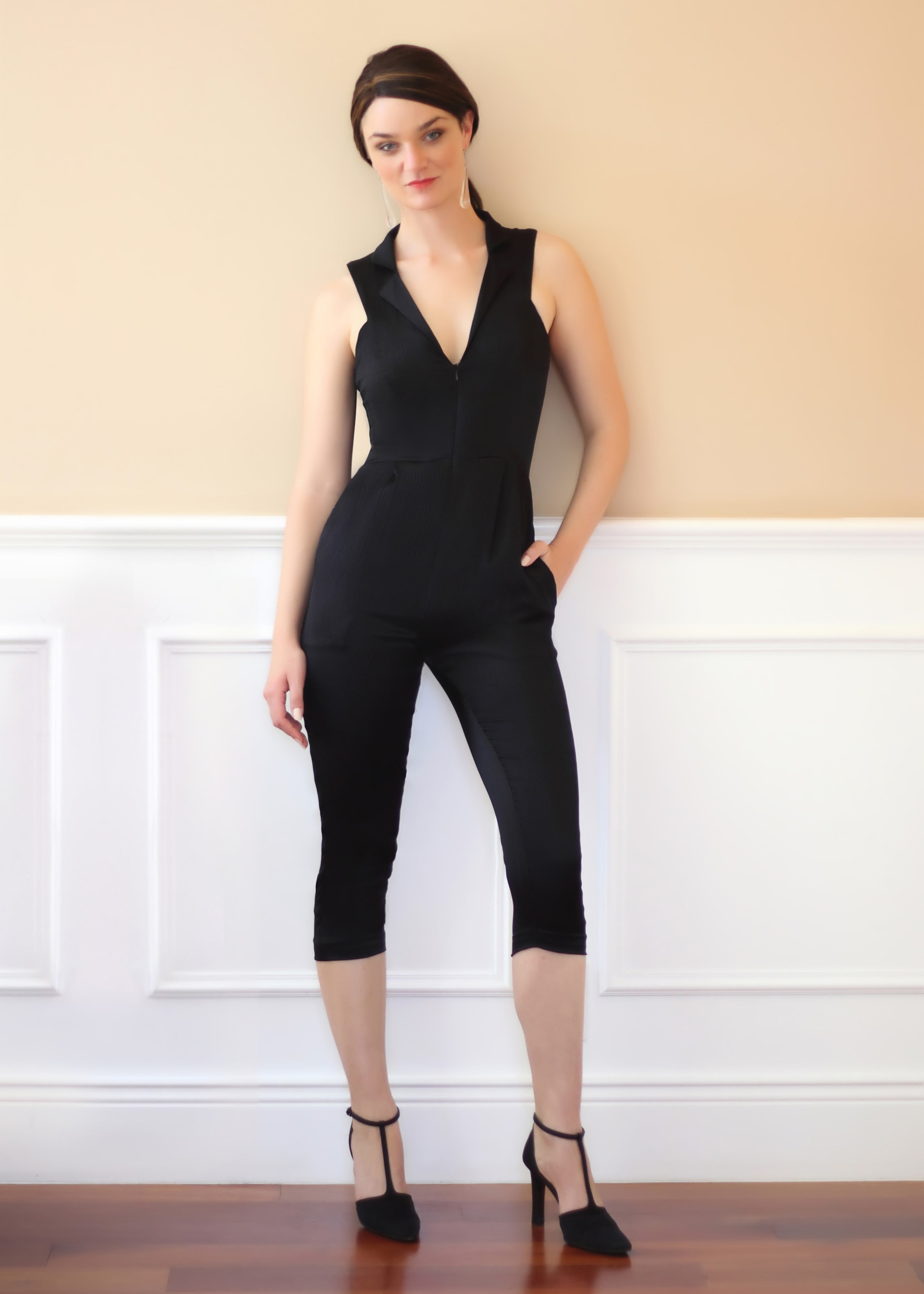 Agaati black silk jumpsuit - AGAATI