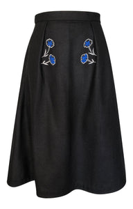 Black A-line Midi Skirt - AGAATI
