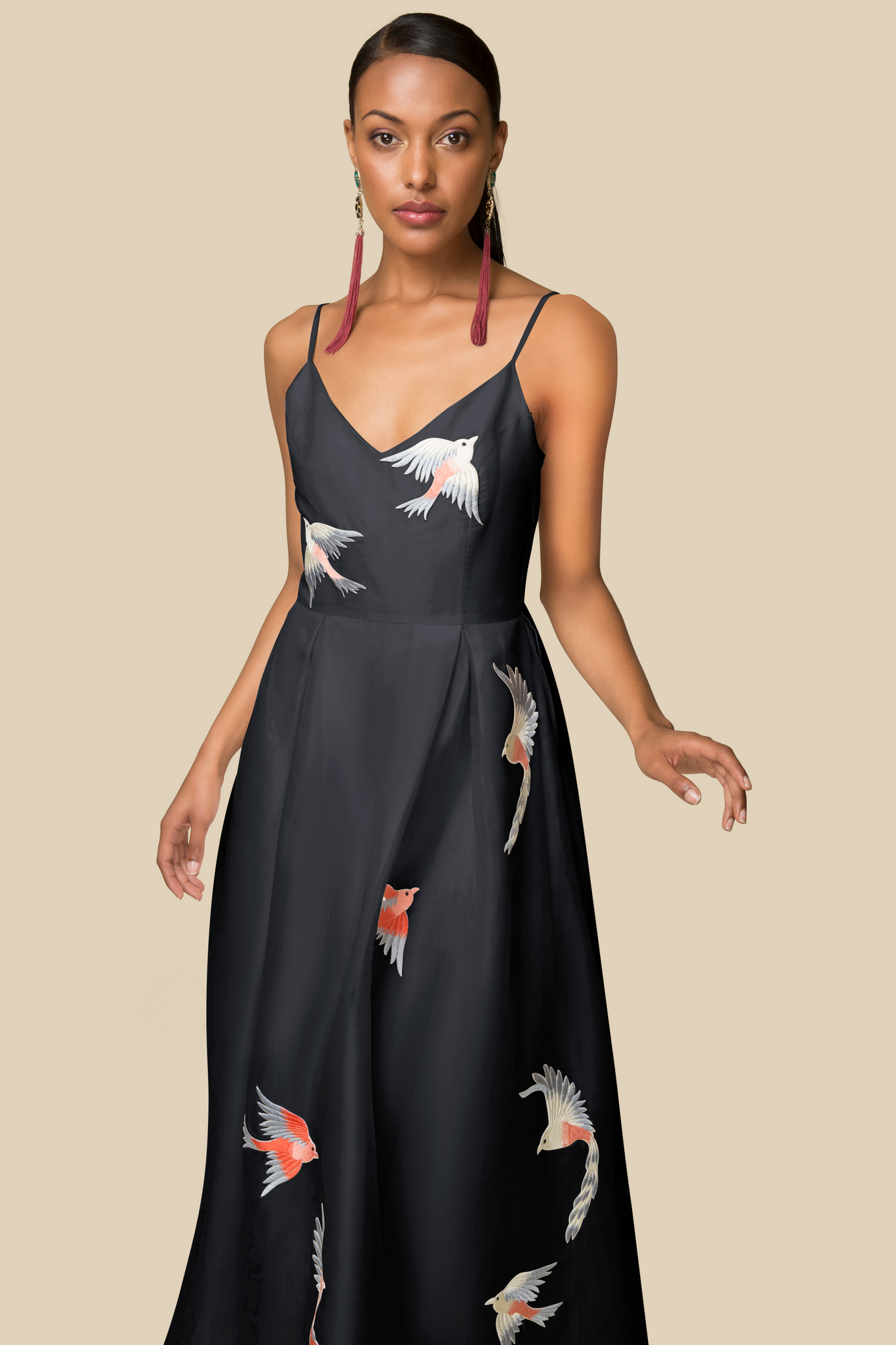 Black silk gown hotsell