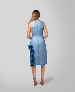 Blue Silk Midi Dress - AGAATI