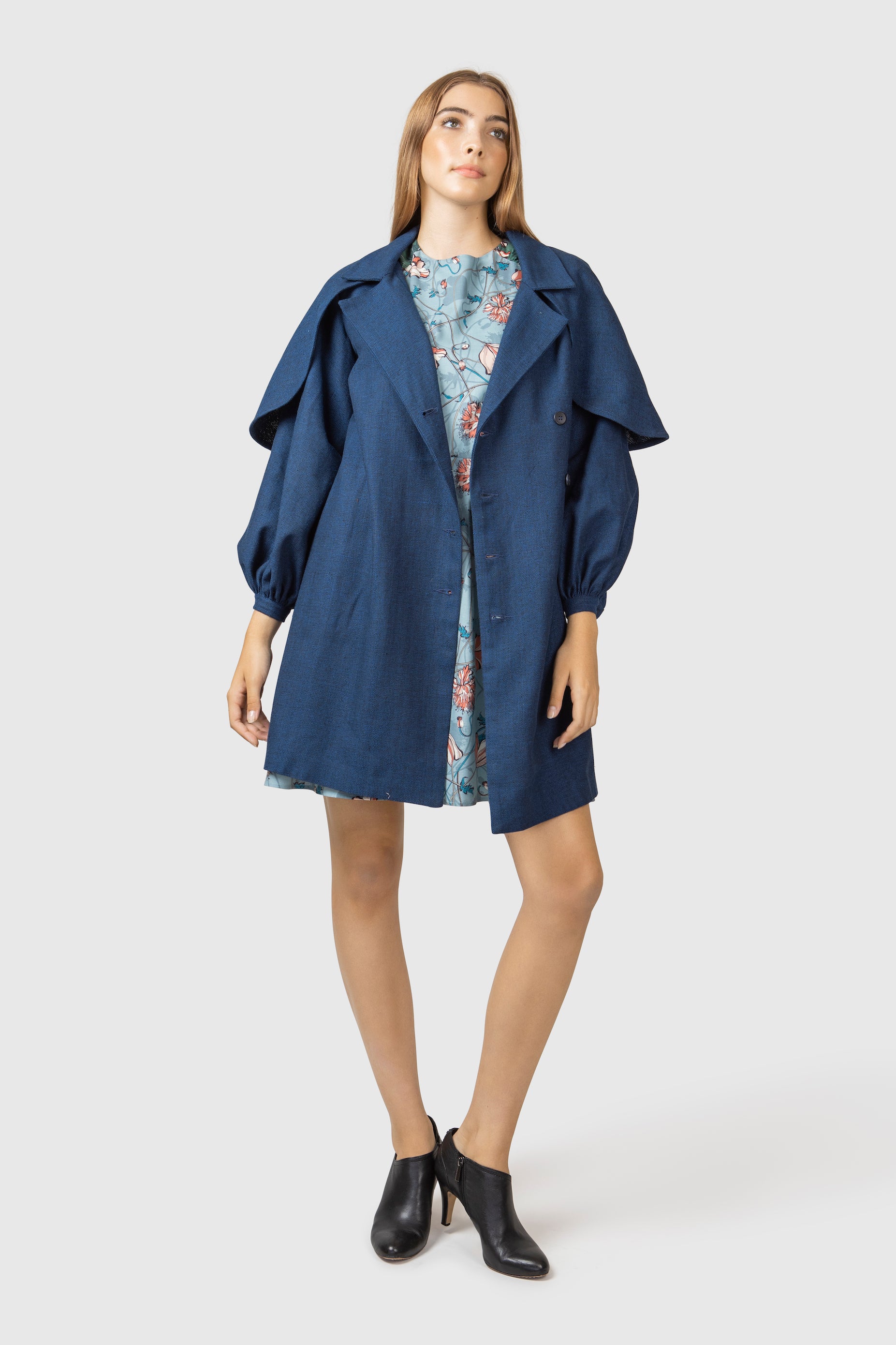 Trench Coat layered with Cape - AGAATI
