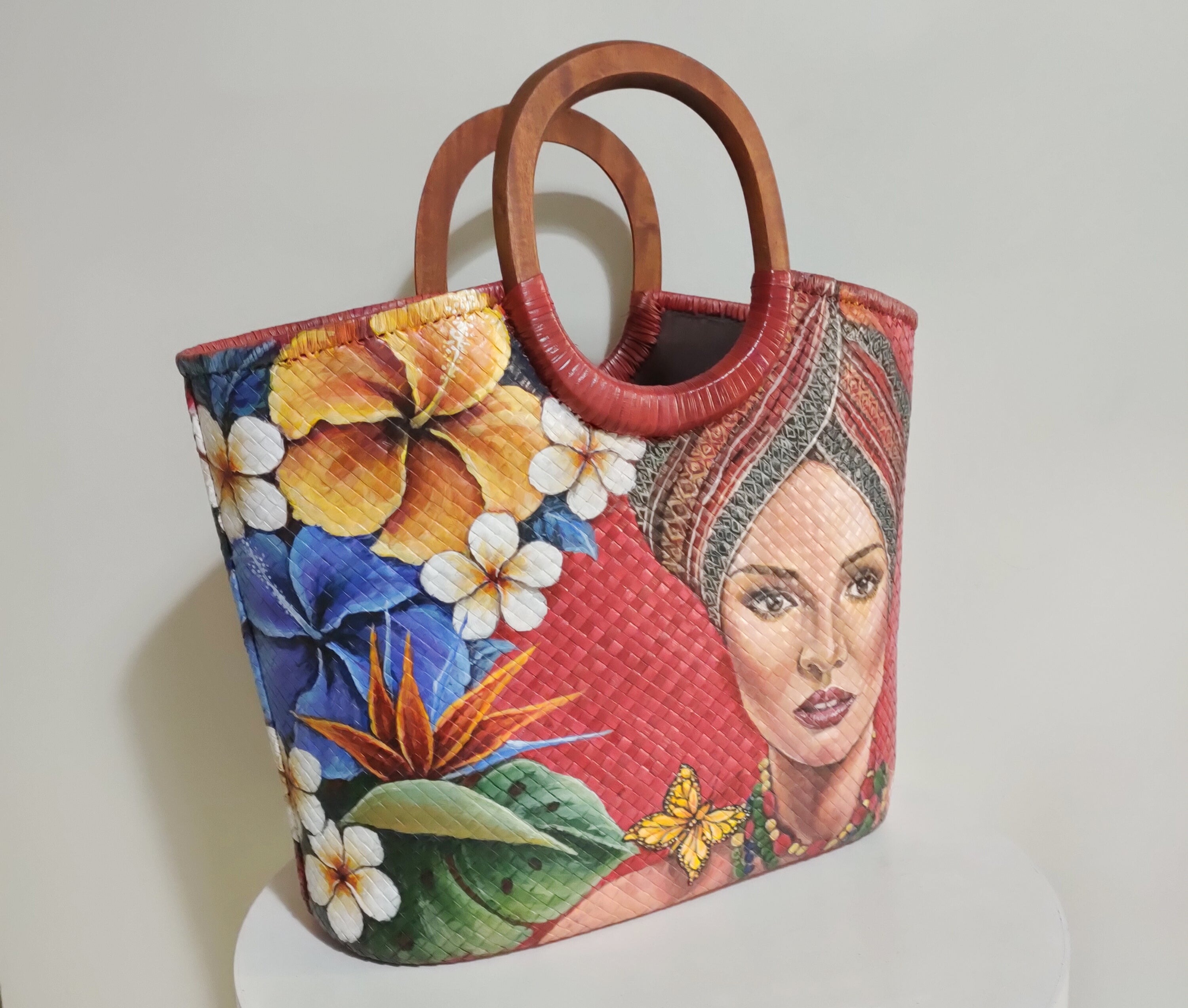Think happy thought- Hand-painted Tote bag – ARTSTORY