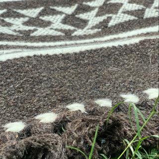 Black and White Undyed Sheep Wool Rug-The Way of My Ancestors