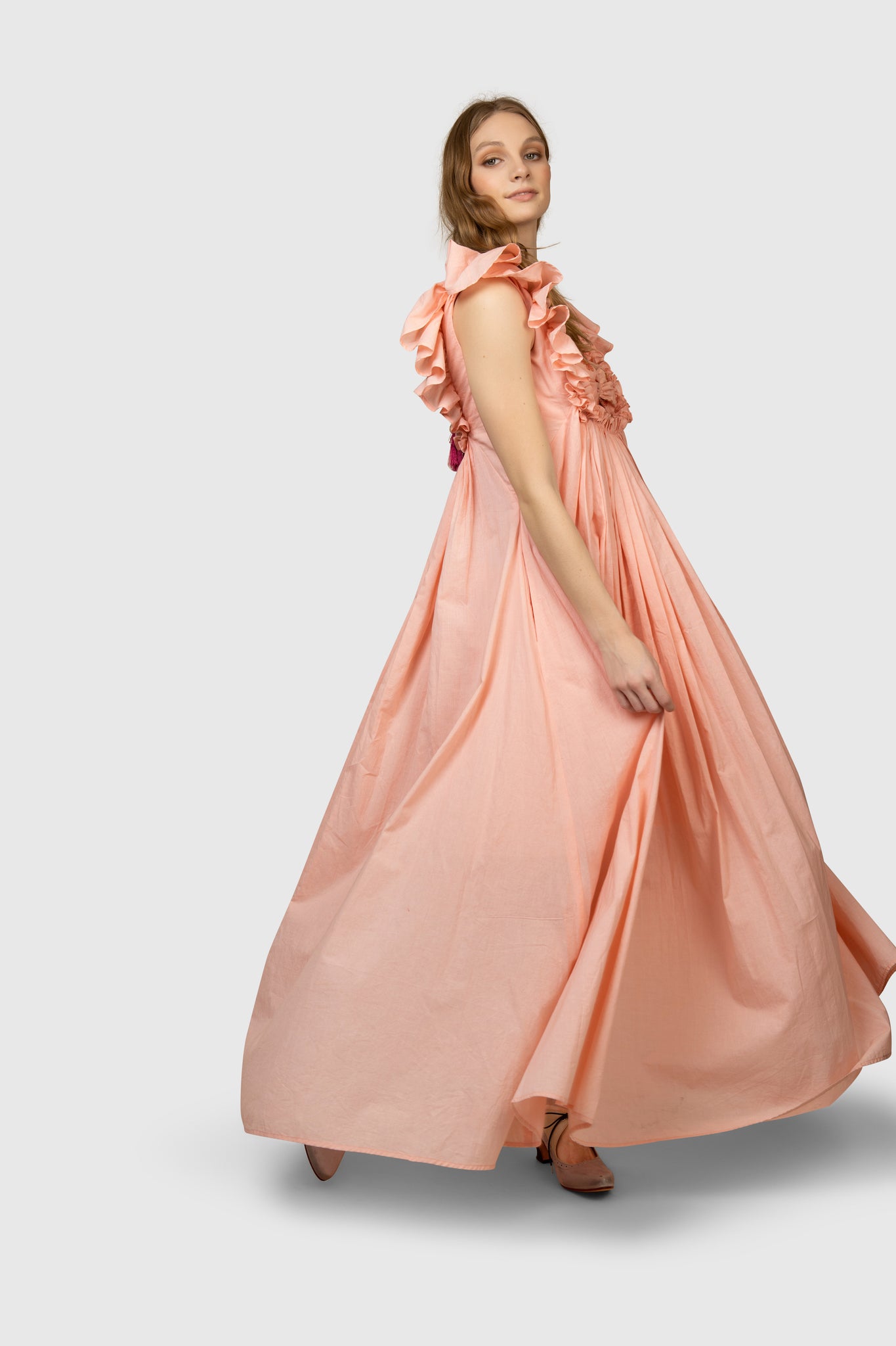 Buy Cotton Maxi Dress Boho Clothing Women Goddess Dress Prairie Tiered Dress  Ball Gown Fringe Open Back Sleeveless Tank Dress / Dusty Pink Online in  India - Etsy