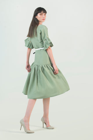 Hemp Silk Ruched Dress - AGAATI