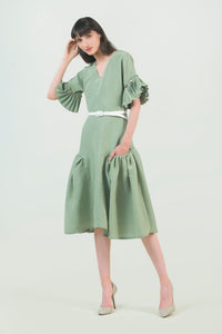 Hemp Silk Ruched Dress - AGAATI