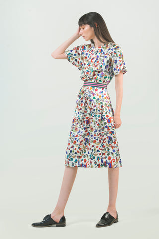 Screen Printed Midi Dress - AGAATI