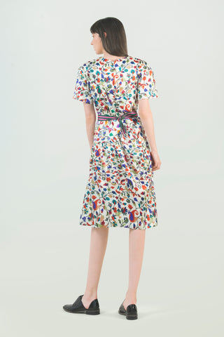 Screen Printed Midi Dress - AGAATI