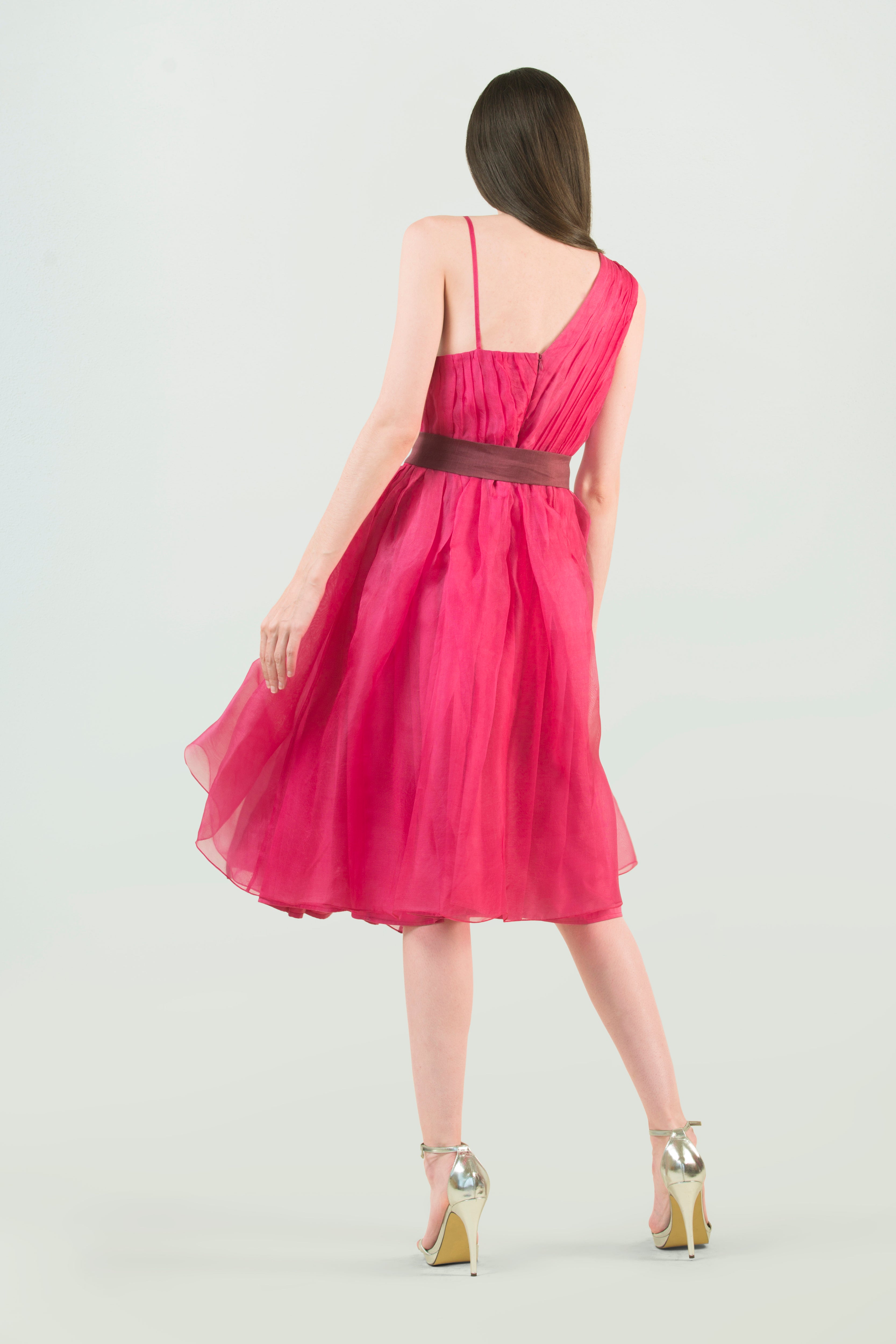 ruched organza dress Aliava