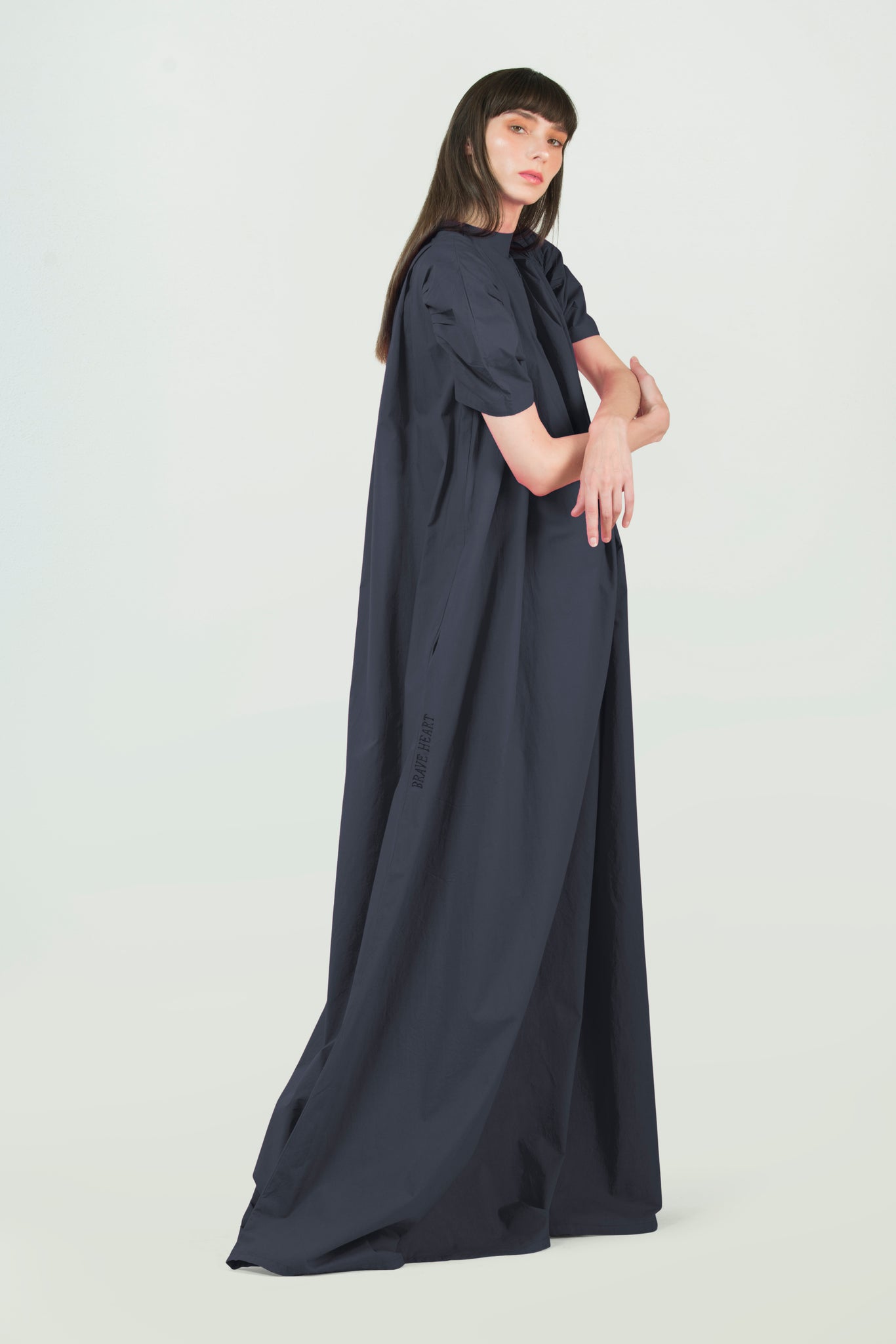 Supima Cotton Long Black Dress - AGAATI