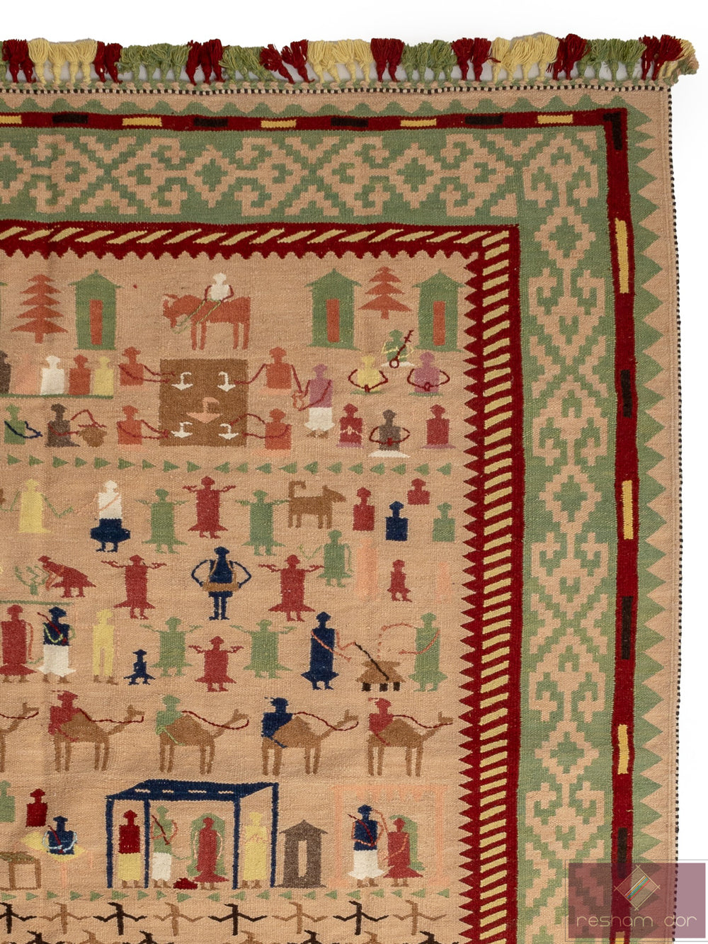 Masterpiece Village Life Indigenous Sheep Wool Rug