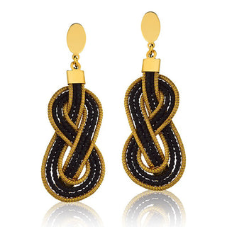 Artisan Made Golden Woven Grass Post Dangle Earrings-Neide